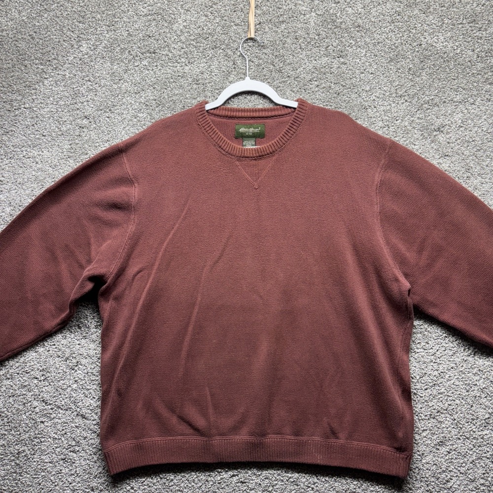 Eddie Bauer Maroon Mens XXL Crewneck Pullover Knit Sweater Long Sleeve Australia